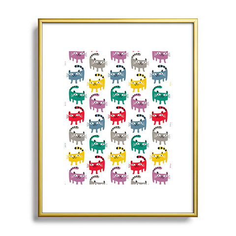 Andi Bird Cat Fun Metal Framed Art Print