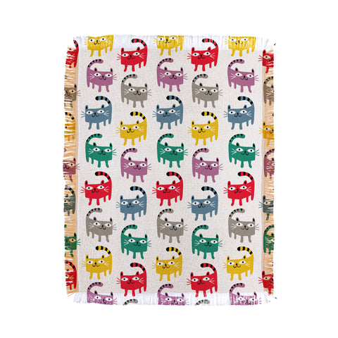 Andi Bird Cat Fun Throw Blanket