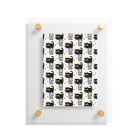 Andi Bird Cat Person Black Floating Acrylic Print
