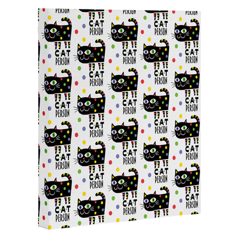 Andi Bird Cat Person Black Art Canvas