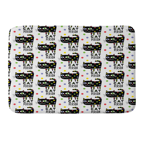 Andi Bird Cat Person Black Memory Foam Bath Mat