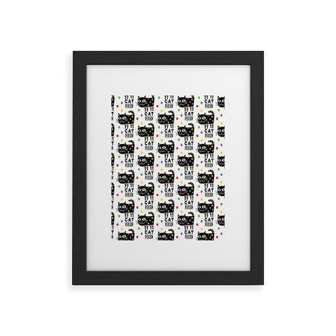 Andi Bird Cat Person Black Framed Art Print