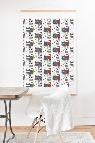 Andi Bird Cat Person Grey Art Print And Hanger