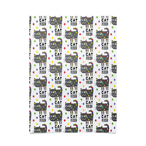 Andi Bird Cat Person Grey Poster