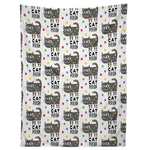 Andi Bird Cat Person Grey Tapestry
