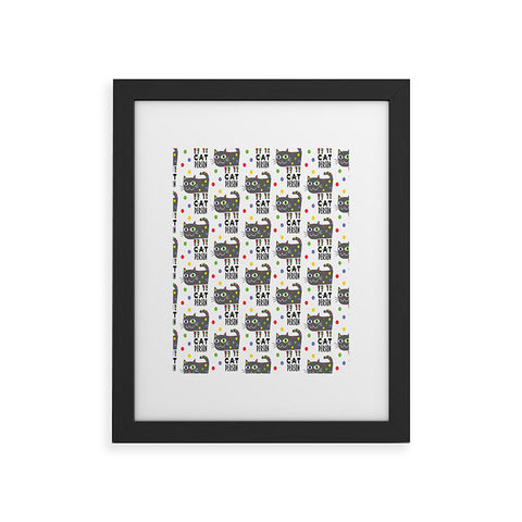 Andi Bird Cat Person Grey Framed Art Print