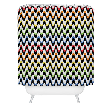 Andi Bird Celebrate Black Shower Curtain