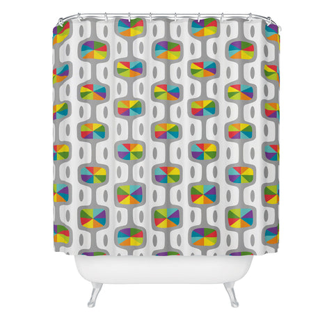 Andi Bird Double Dipper Grey Shower Curtain