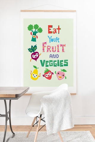 Andi Bird Eat Your Fruit and Veggies Art Print And Hanger