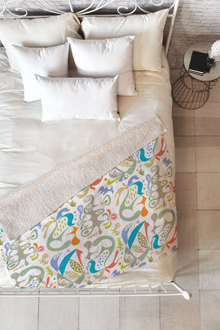 Andi Bird ethics white Fleece Throw Blanket