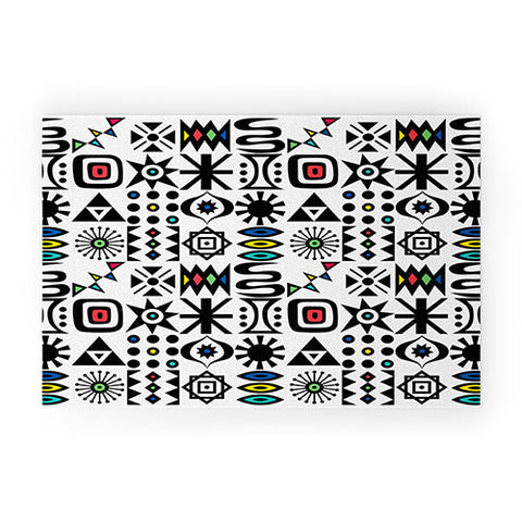 Andi Bird Flash Forward Black Welcome Mat