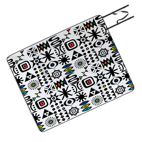 Andi Bird Flash Forward Black Picnic Blanket