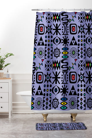 Andi Bird Flash Forward Dusk Shower Curtain And Mat
