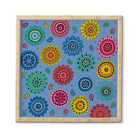 Andi Bird Flowers Of Desire Blue Framed Wall Art