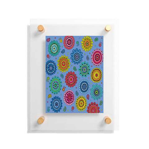 Andi Bird Flowers Of Desire Blue Floating Acrylic Print