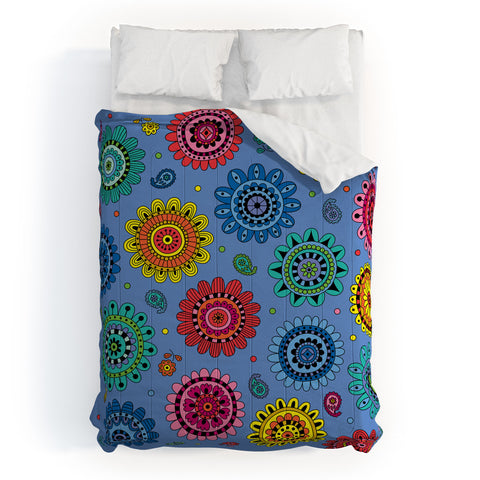 Andi Bird Flowers Of Desire Blue Comforter