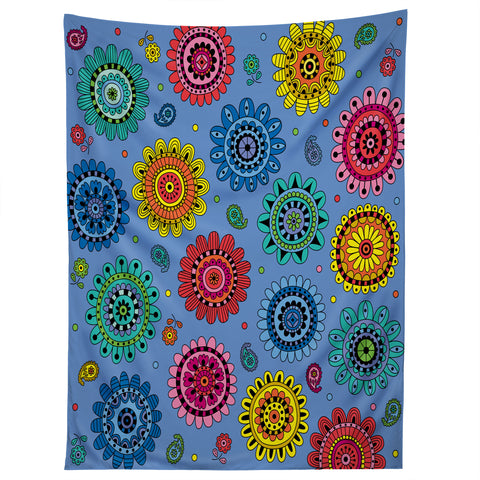 Andi Bird Flowers Of Desire Blue Tapestry