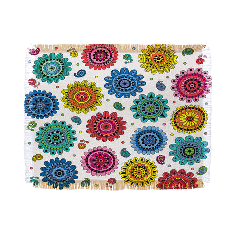 Andi Bird Flowers Of Desire White Throw Blanket