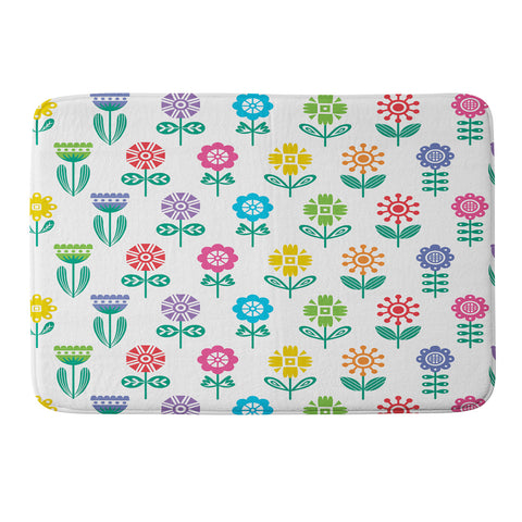 Andi Bird Garden Flowers Memory Foam Bath Mat