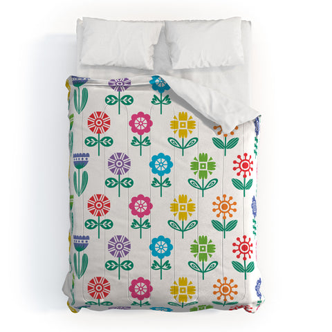 Andi Bird Garden Flowers Comforter