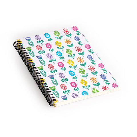 Andi Bird Garden Flowers Spiral Notebook