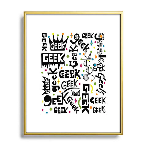 Andi Bird Geek Words Metal Framed Art Print