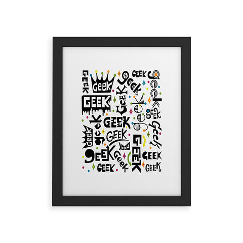 Andi Bird Geek Words Framed Art Print