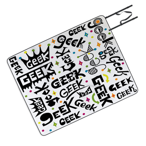 Andi Bird Geek Words Picnic Blanket