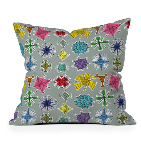 Andi Bird Geos Retro Graphite Throw Pillow