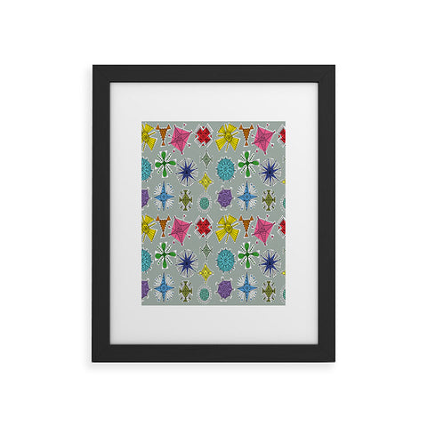 Andi Bird Geos Retro Graphite Framed Art Print