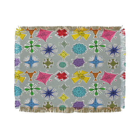 Andi Bird Geos Retro Graphite Throw Blanket