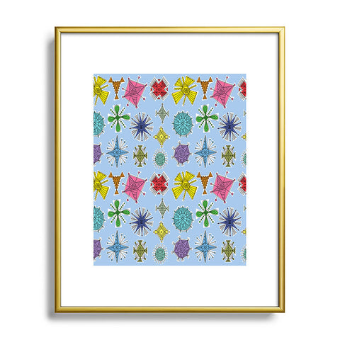 Andi Bird Geos Retro Sky Metal Framed Art Print