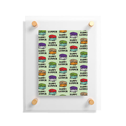 Andi Bird Happy Camper Green Floating Acrylic Print