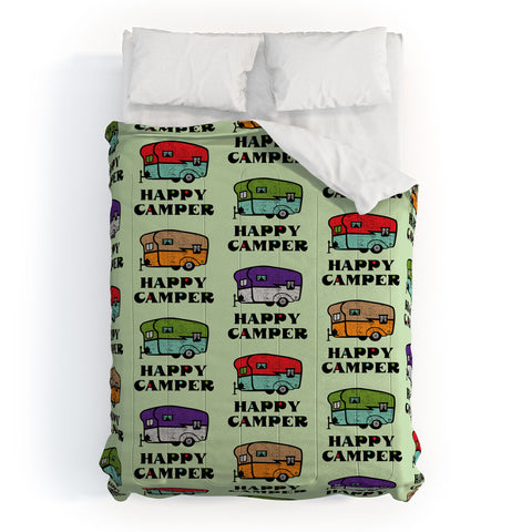 Andi Bird Happy Camper Green Comforter