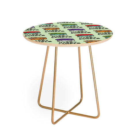 Andi Bird Happy Camper Green Round Side Table