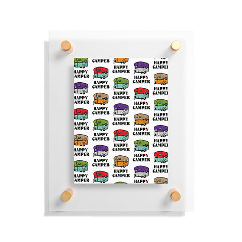 Andi Bird Happy Camper White Floating Acrylic Print