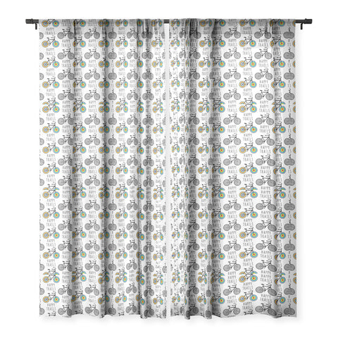 Andi Bird Happy Trails Biking Sheer Window Curtain