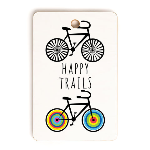Andi Bird Happy Trails Biking Cutting Board Rectangle
