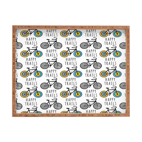 Andi Bird Happy Trails Biking Rectangular Tray