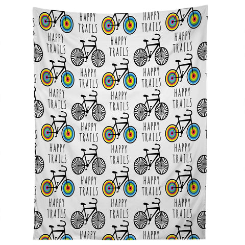 Andi Bird Happy Trails Biking Tapestry
