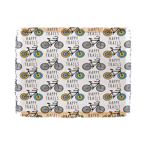 Andi Bird Happy Trails Biking Throw Blanket