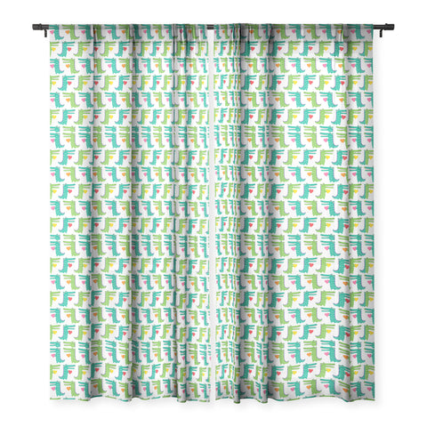 Andi Bird Heartfelt Gators Sheer Window Curtain