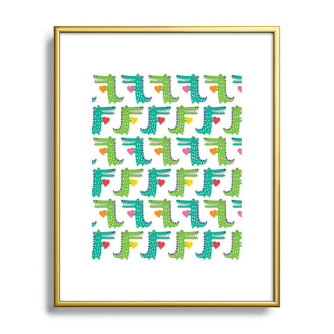 Andi Bird Heartfelt Gators Metal Framed Art Print