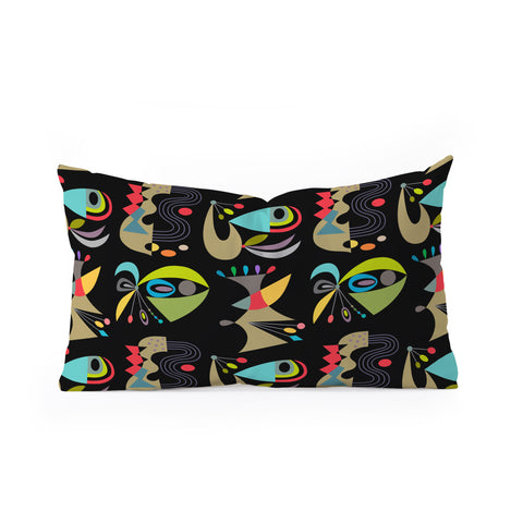 Andi Bird Honor Black Oblong Throw Pillow