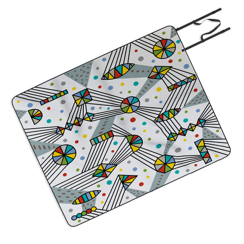 Andi Bird Intergalactic Grey Picnic Blanket