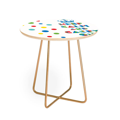 Andi Bird Keep Calm And Carry On Round Side Table