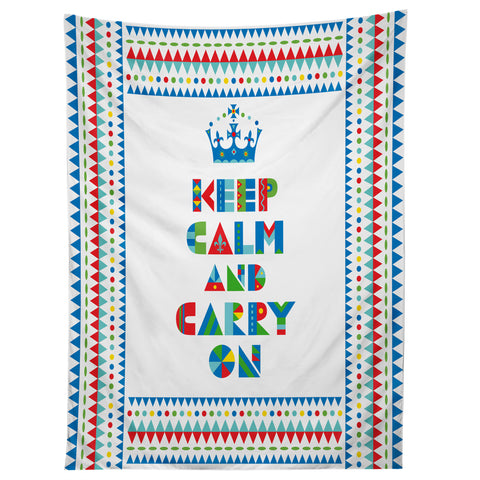 Andi Bird Keep Calm And Carry On Tapestry