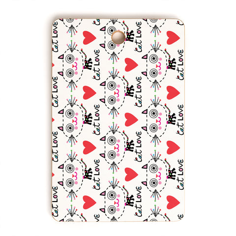 Andi Bird Kitten Love Cutting Board Rectangle