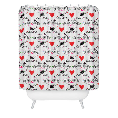Andi Bird Kitten Love Shower Curtain