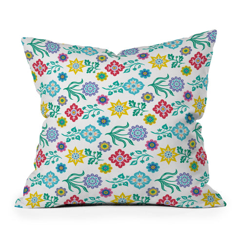 Andi Bird Mendocino Flowers Throw Pillow